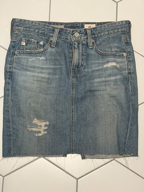 AG Adriano Goldschmied The Erin Denim Skirt in Light Blue